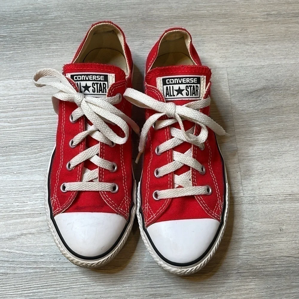 Youth Red Converse All Star Unisex Sneakers Size 3